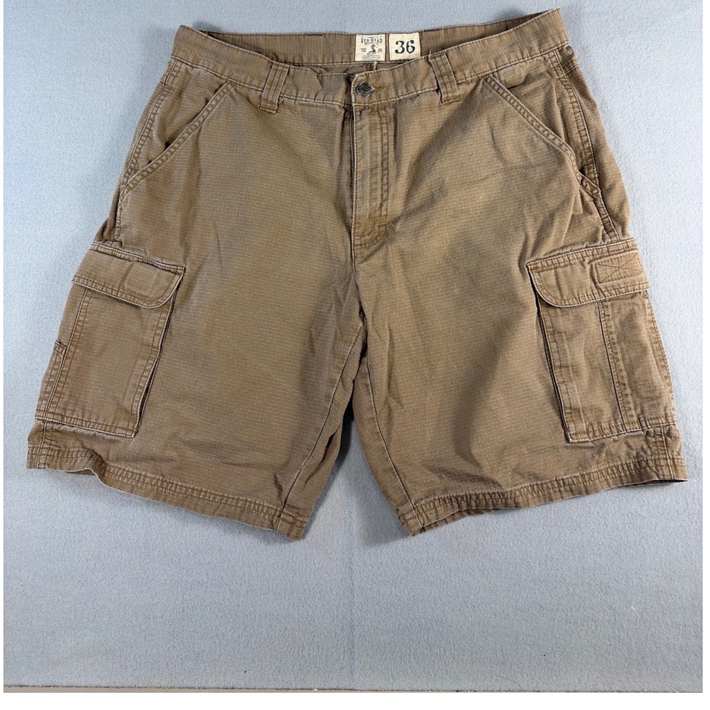 RedHead Brand Co Mens Tan Brown Cargo Shorts Ripstop Cotton Size 36 Outdoor